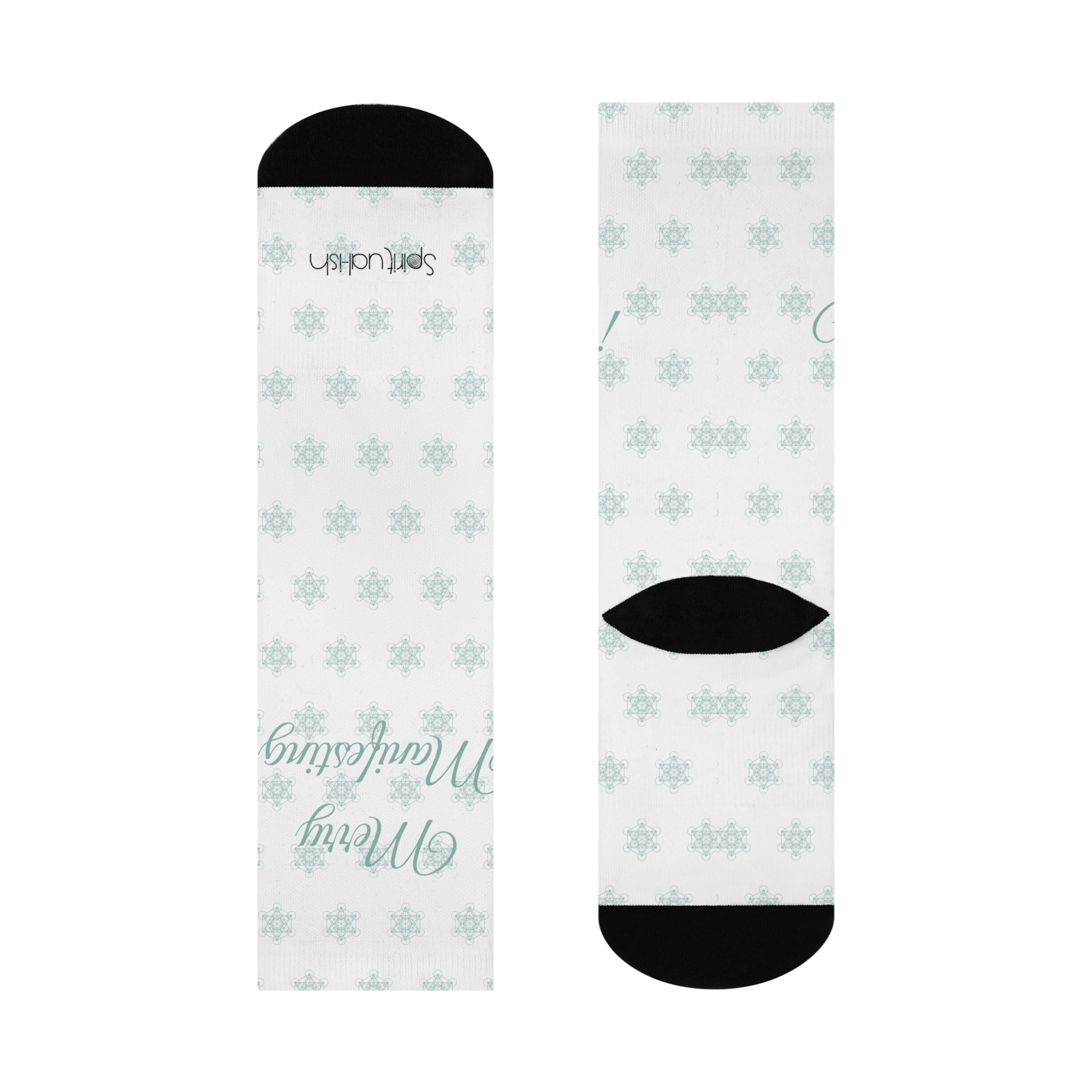 Merry Manifesting Socks | Snowflake Holiday Crew Socks