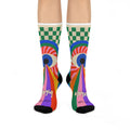 Psychedelic Eye Rainbow Streams Crew Socks | Remember to Breathe
